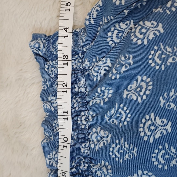 Joie Drawstring Paperbag Waist Lyocell Shorts S Blue Floral - Picture 5 of 8